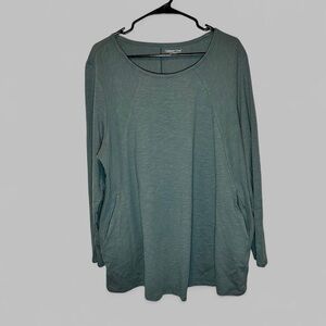 Coldwater Creek Green Slub Tunic with pockets 2X
